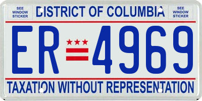 DC license plate ER4969