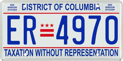 DC license plate ER4970