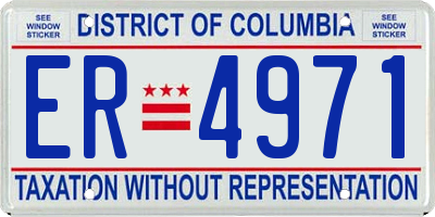 DC license plate ER4971