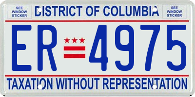 DC license plate ER4975