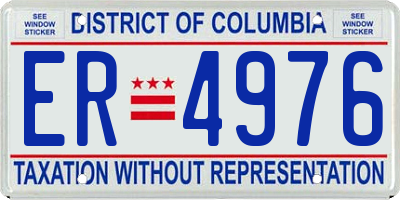 DC license plate ER4976