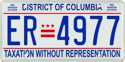 DC license plate ER4977