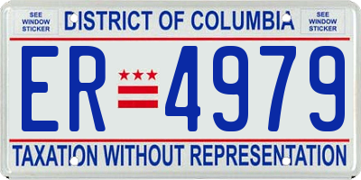 DC license plate ER4979