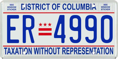 DC license plate ER4990
