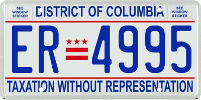 DC license plate ER4995