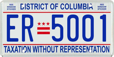 DC license plate ER5001