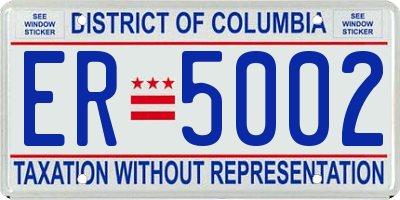 DC license plate ER5002