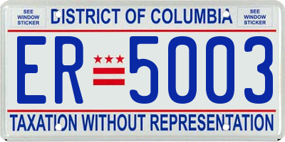 DC license plate ER5003