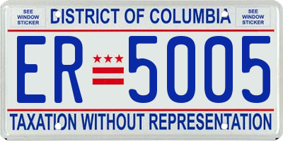 DC license plate ER5005