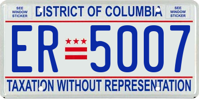 DC license plate ER5007