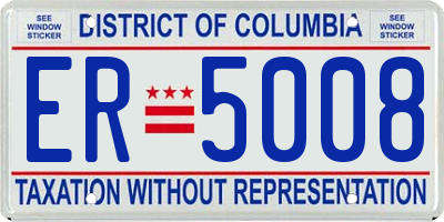 DC license plate ER5008