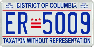 DC license plate ER5009