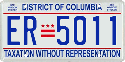 DC license plate ER5011