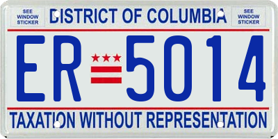 DC license plate ER5014