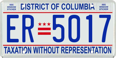 DC license plate ER5017