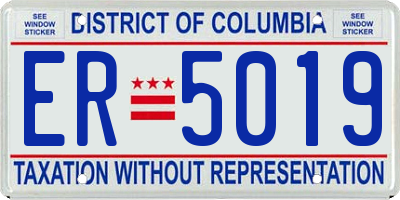 DC license plate ER5019