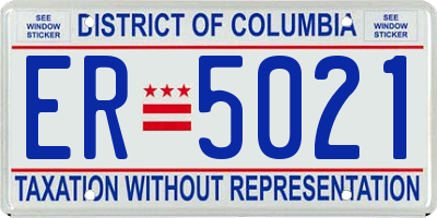 DC license plate ER5021