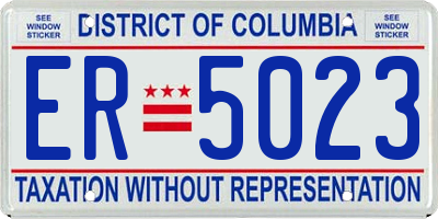 DC license plate ER5023