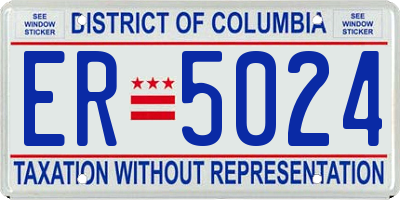 DC license plate ER5024