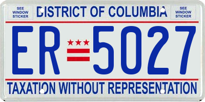 DC license plate ER5027