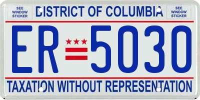 DC license plate ER5030