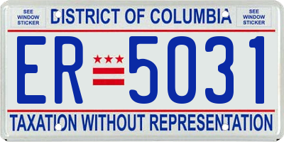 DC license plate ER5031
