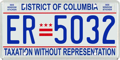 DC license plate ER5032