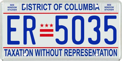 DC license plate ER5035