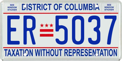 DC license plate ER5037