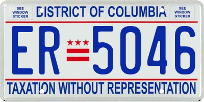 DC license plate ER5046
