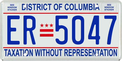 DC license plate ER5047