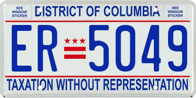 DC license plate ER5049