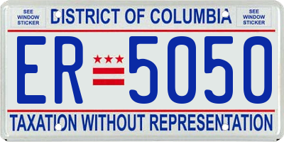 DC license plate ER5050