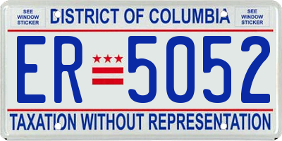 DC license plate ER5052