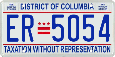 DC license plate ER5054