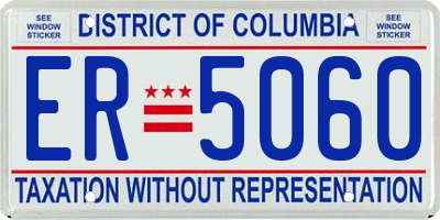 DC license plate ER5060