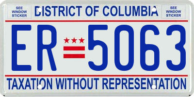 DC license plate ER5063