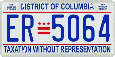 DC license plate ER5064