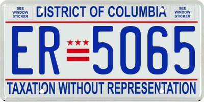 DC license plate ER5065