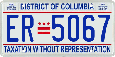 DC license plate ER5067