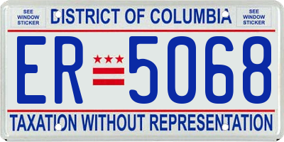 DC license plate ER5068