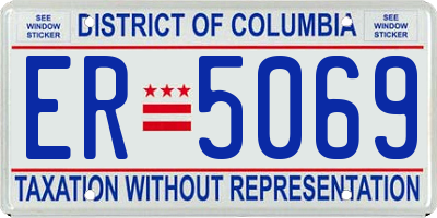 DC license plate ER5069