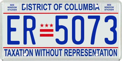 DC license plate ER5073