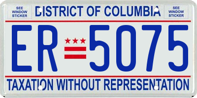 DC license plate ER5075