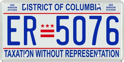 DC license plate ER5076