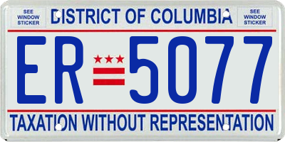DC license plate ER5077