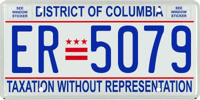 DC license plate ER5079