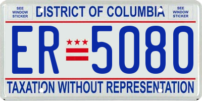 DC license plate ER5080