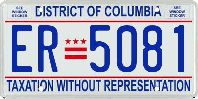 DC license plate ER5081