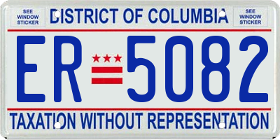 DC license plate ER5082